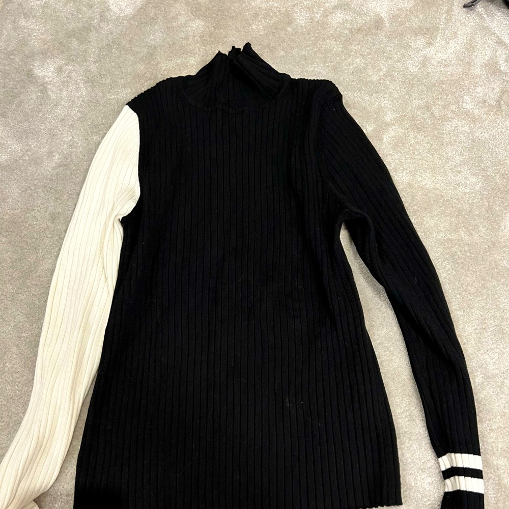 Women turtleneck rubbed sweater